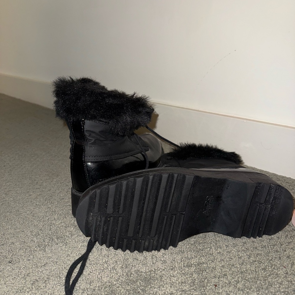 ALDO Black Fur-Trimmed Boots